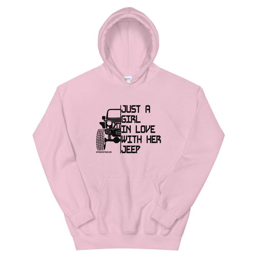 moniquetoohey Just Girl in Love Hoodie with her Jeep Unisex Hoodie