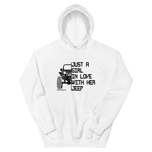 moniquetoohey Just Girl in Love Hoodie with her Jeep Unisex Hoodie