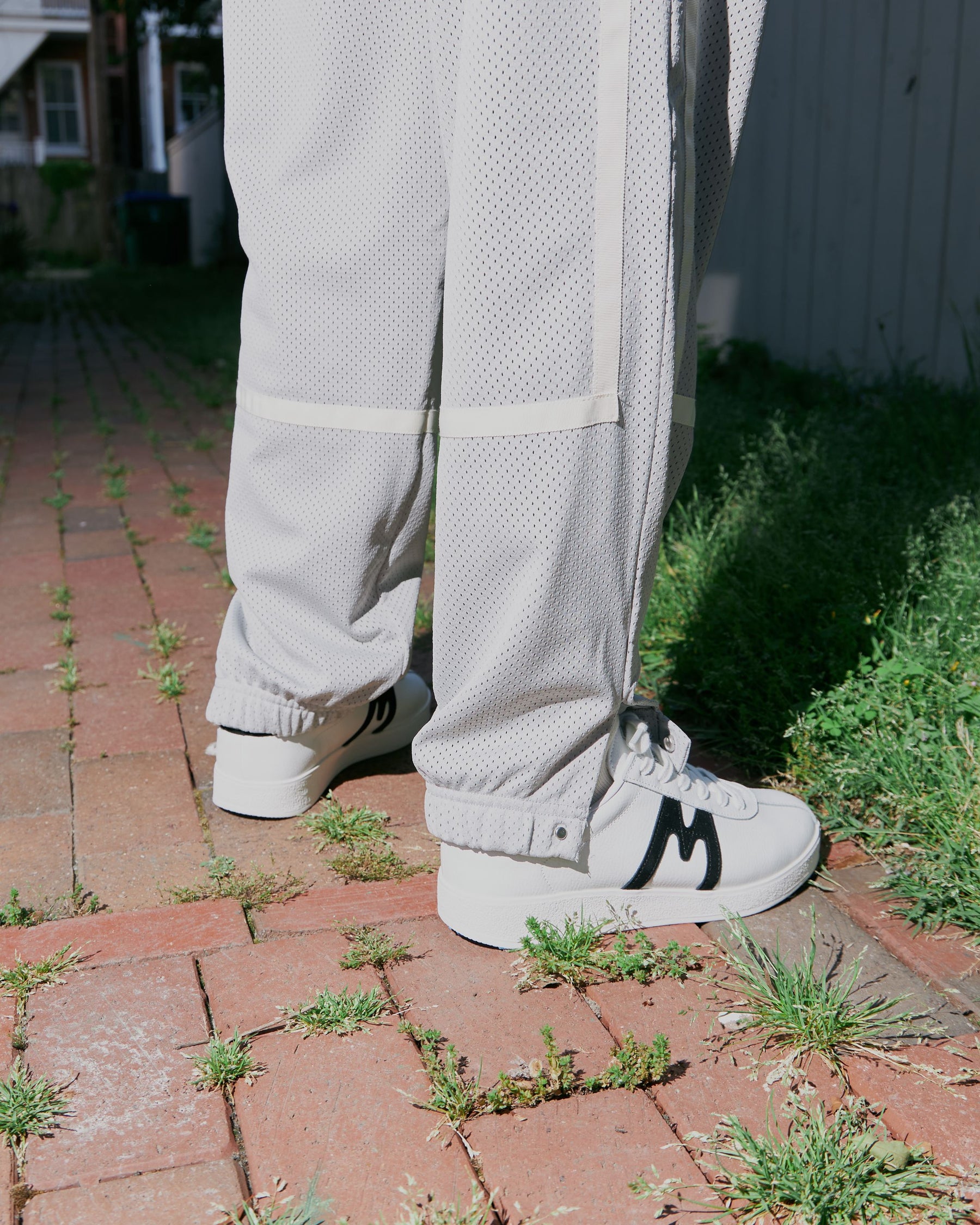 grey warm up pants