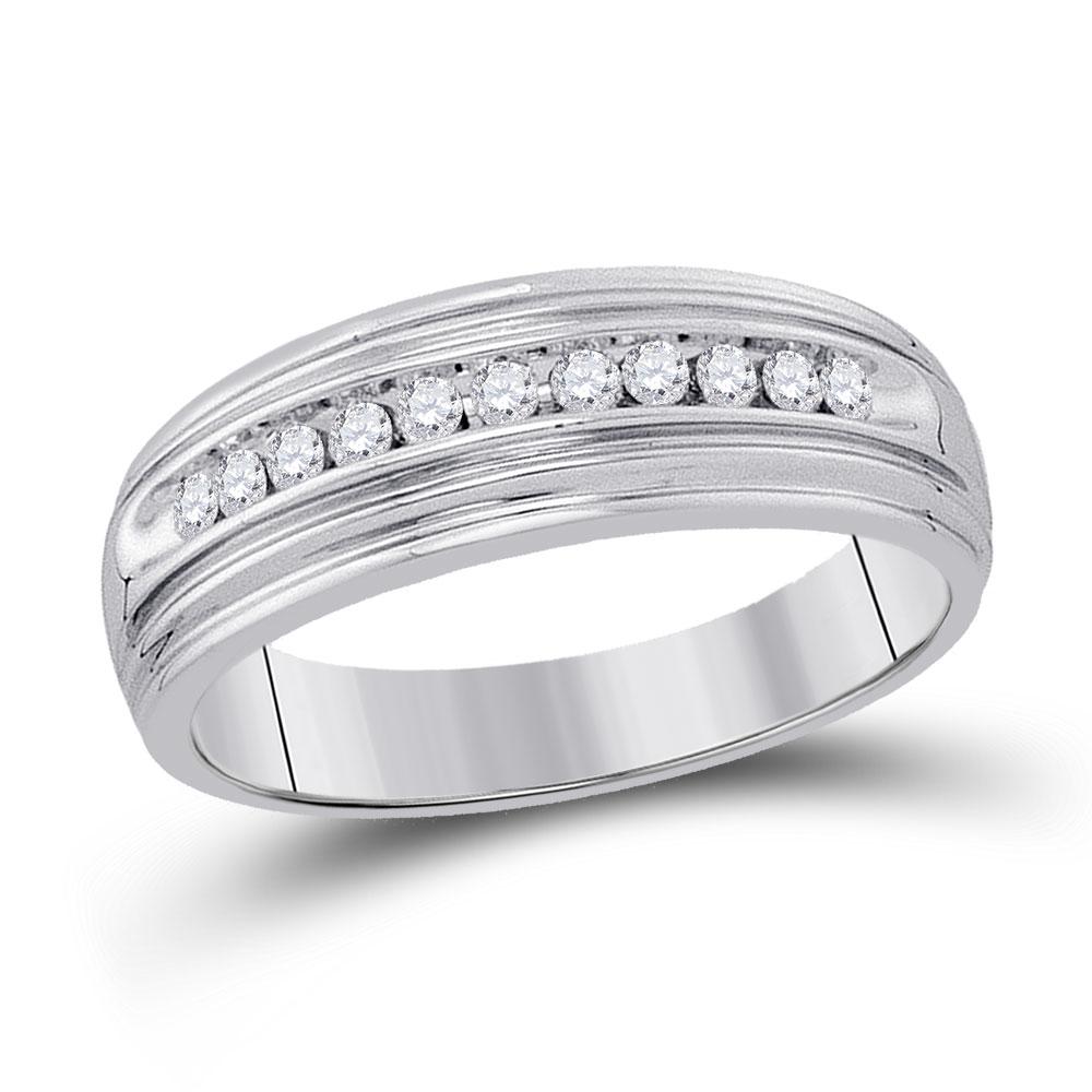 expositie Aantrekkelijk zijn aantrekkelijk In werkelijkheid Sterling Silver Mens Round Diamond Wedding Band Ring 1/4 Cttw | Las Villas  Jewelry