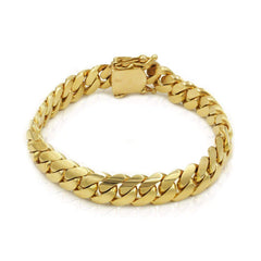 10mm Solid Cuban Link Bracelet in 10K 