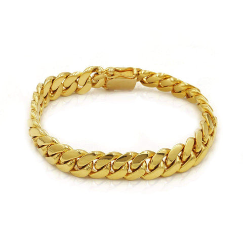 22K Yellow Gold Men Bracelet w/ Double S-Link Band