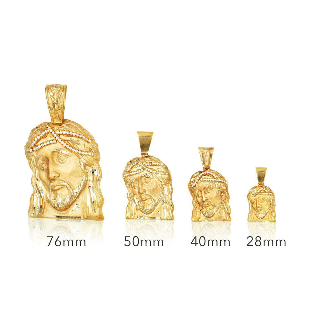 14k jesus face pendant