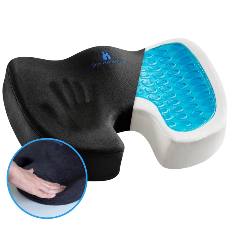 Ergonomisk Sittepute - God å sitte på for halebeinet og ryggen. Sitt behagelig på alle seter og i bilen med Din Holdning - Sitteputen.