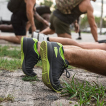 Men's Ballistic Trainers - Wolf Grey + Acid Lime W / Acid Lime Reflective Spearhead Nav Image 10