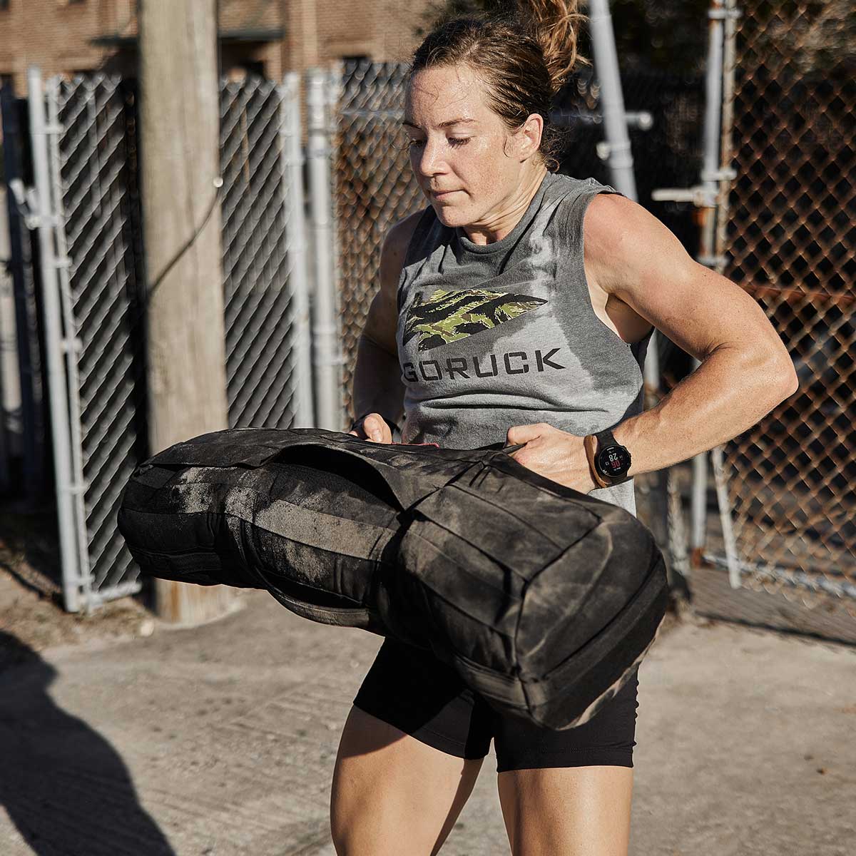 sandbag workouts girl power clean