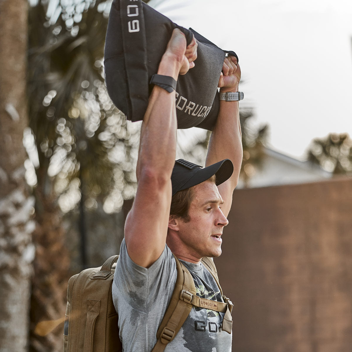 sandbag workouts overhead press exercise