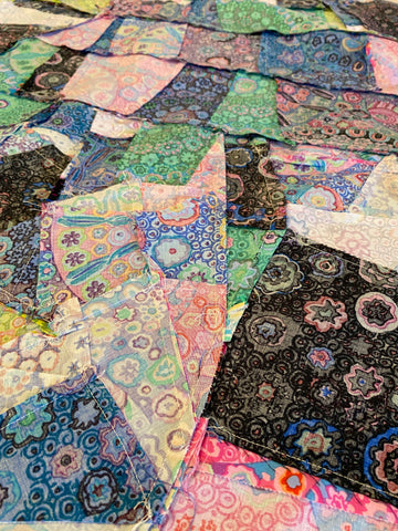 Back of the patchwork quilt top