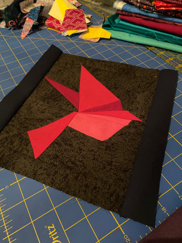 foundation paper pieced bird for a quilt block