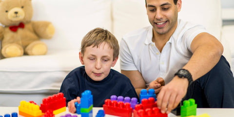 Parent and child playing with sensory toys for autism | GIGI Bloks