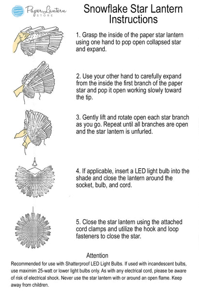 Snowflake Paper Lantern Instructions