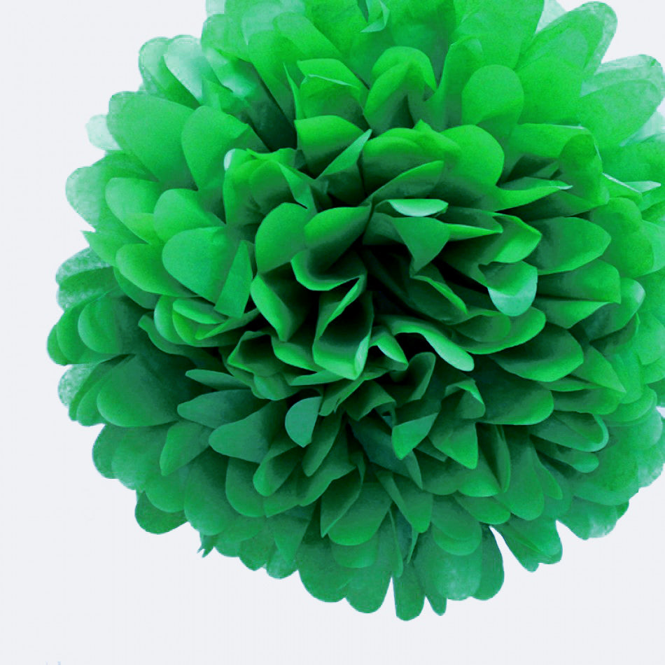 EZ-Fluff 12" Dark Green Tissue Paper Pom Poms Flowers Balls, Decorations (4 PACK) - PaperLanternStore.com - Paper Lanterns, Decor, Party Lights & More