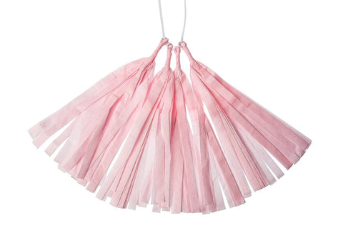 Rose Quartz Pink Tissue Paper Tassel, Set of 4 - PaperLanternStore.com - Paper Lanterns, Decor, Party Lights & More