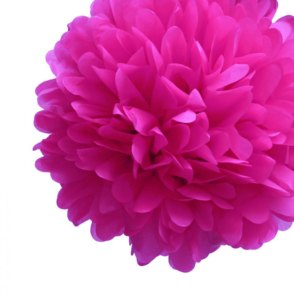 EZ-Fluff 16'' Fuchsia / Pink Tissue Pom Poms Flowers Balls, Decorations (4 PACK) Fluffy Wall Backdrop Decorations On Sale Now! | Pom Pom Flowers - PaperLanternStore.com - Paper Lanterns, Decor,