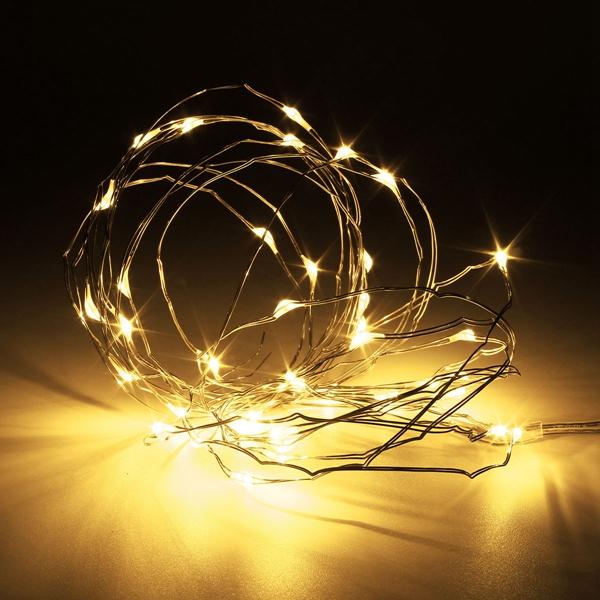 Aurora Superstar TM Light String, 12 Warm White LED Mini Lights, Clear Wire  - Wintergreen Corporation