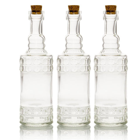 12 Pack Clear Glass Bottles with Cork Lids, Tiny 6 oz Vintage Style Potion  Vases