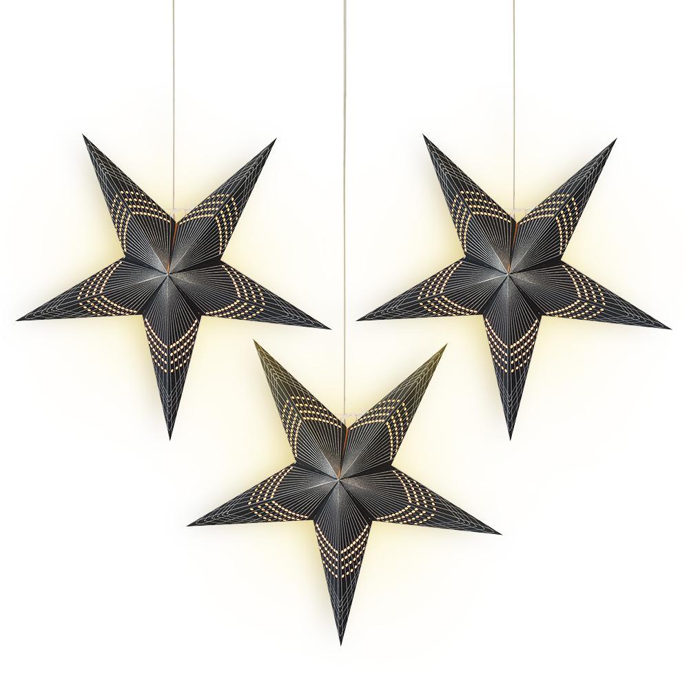 Gold Silver & Black Star Hanging Decorations, Party Accessories