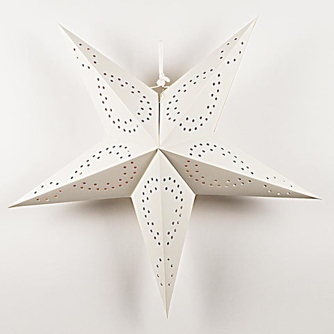 26 Silver Foil Cut-Out Paper Star Lantern, Hanging Wedding & Party Decoration