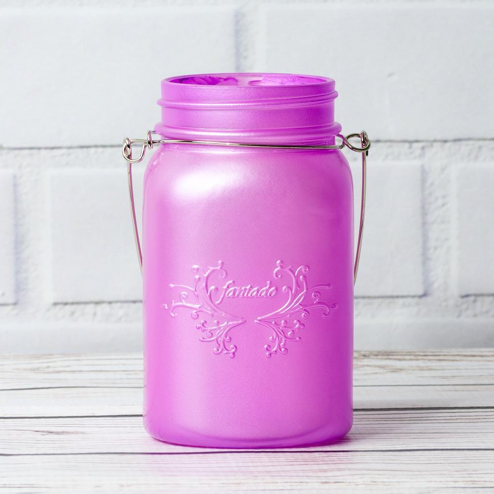 Personalized Mason Jar Wine Glass Colored Glass Hot Pink ONE GLASS