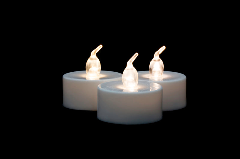 LED Battery Operated Tea Light Candles - Cool White (12 Pack