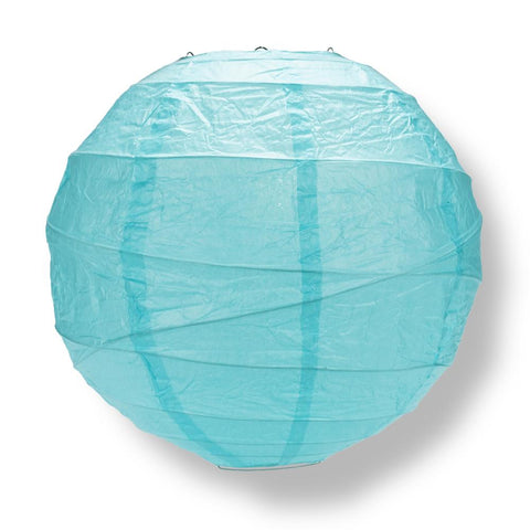 16" Baby Blue Round Paper Lantern, Crisscross Ribbing, Hanging Decoration - PaperLanternStore.com - Paper Lanterns, Decor, Party Lights & More