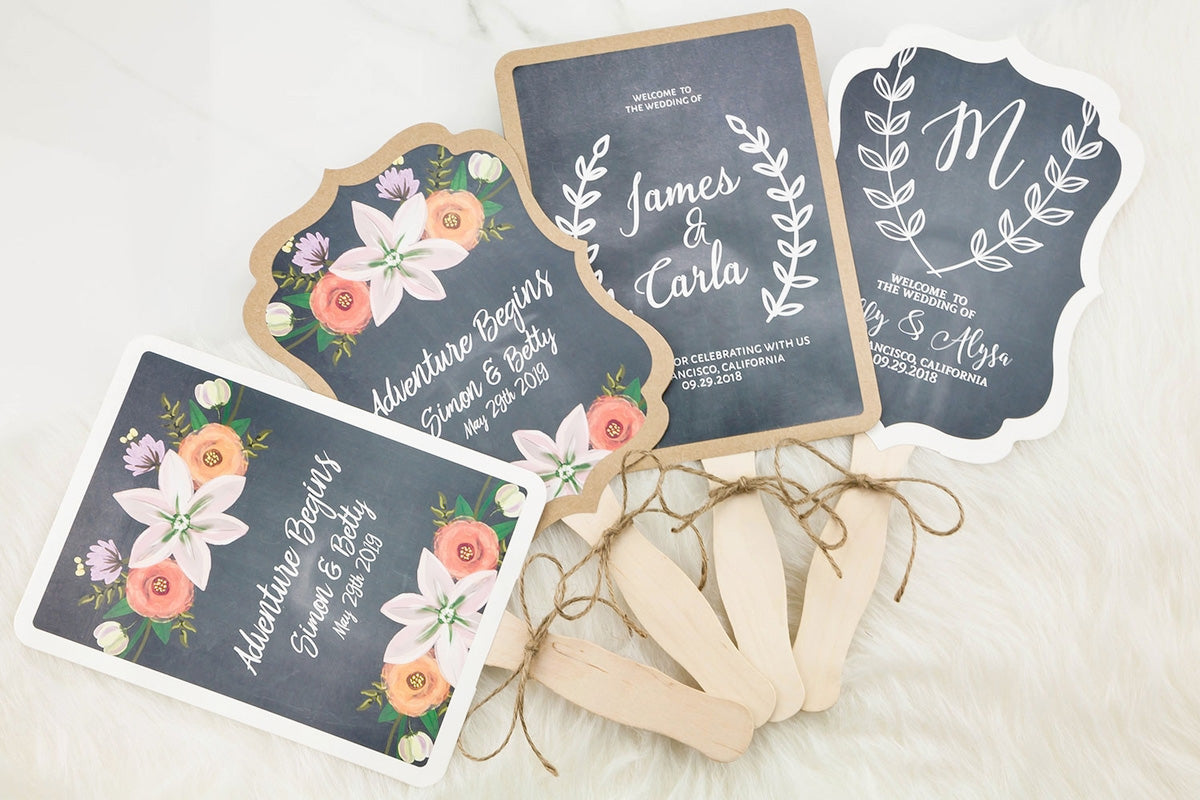 printed fans favors