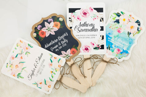 personalized hand fans wedding favors