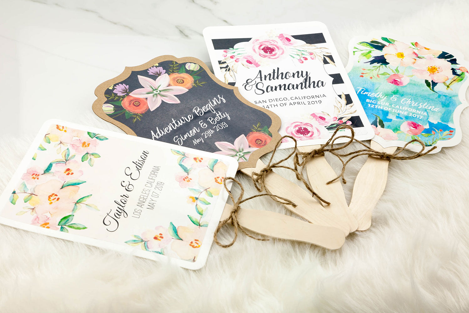 printed fans favors