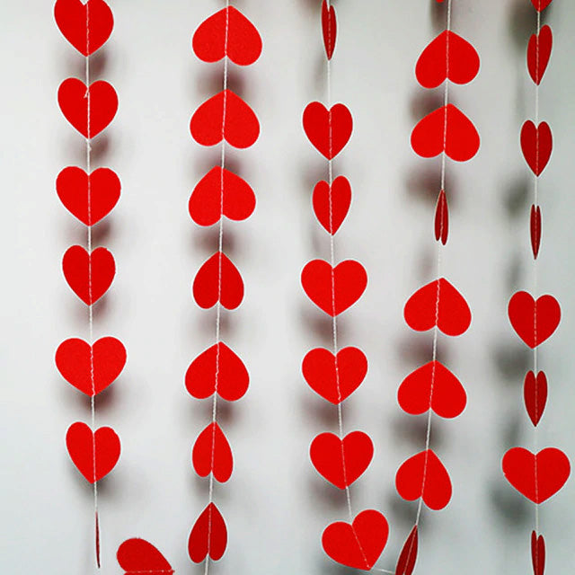 paper garland hearts