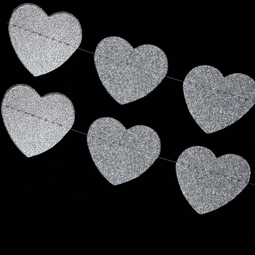 Quasimoon 6 inch Cut-Out Hearts Glitter Red and Gold Paper Hanging Decoration by PaperLanternStore