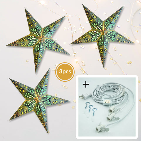 Konstsmide Green Paper Star with Green Velvet, Perforated - Interismo  Online Shop Global