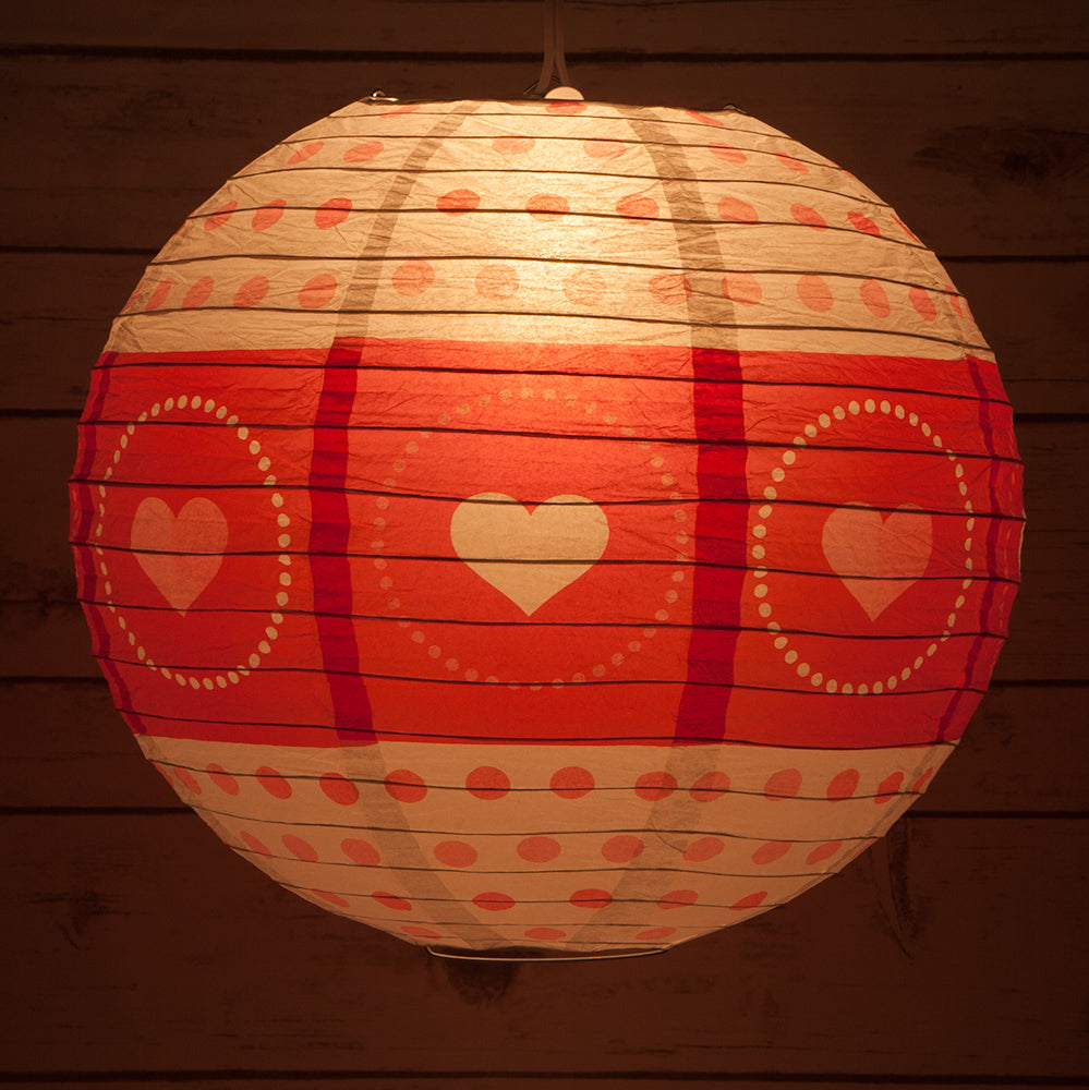 red and white paper lanterns