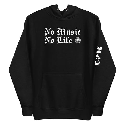 mens-black-no-music-no-life--punkrock-streetwear-front-no-fixed-abode-london-premium-hoodie-black-front-folded-flat