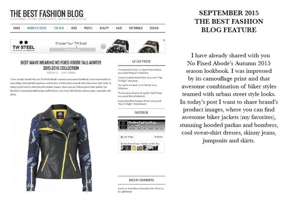Press Feature From The Best Fashion Blog