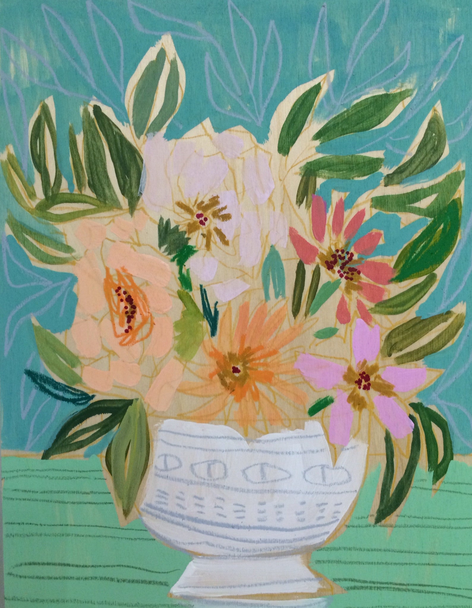 FLOWERS FOR MARY FRANCES 11X14 Lulie Wallace