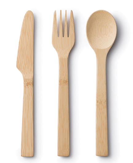 Reusable Bamboo Utensil Set with Hemp Cover