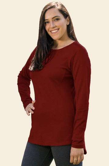 Wide Rib Tunic, Organic Cotton - in Teal or Aubergine