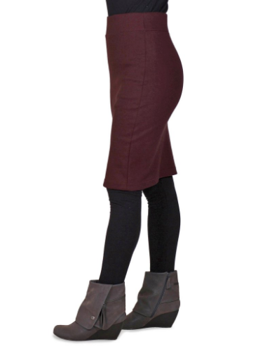 Long Andy Skirt - Organic Cotton - Oxblood, Plum, Dark Olive