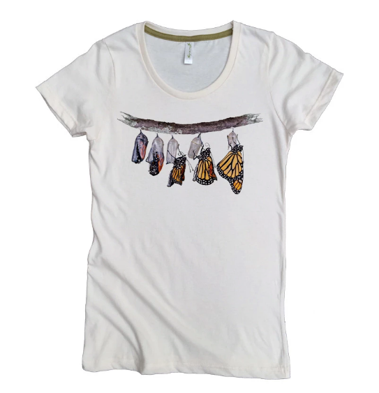 Women's Monarch Butterfly 100% Organic Cotton Crew T-Shirt - also in Kids sizes