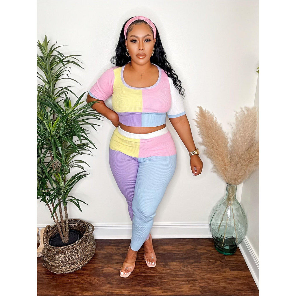 Two Tone Color Block Workout Set – The Obsessions Boutique