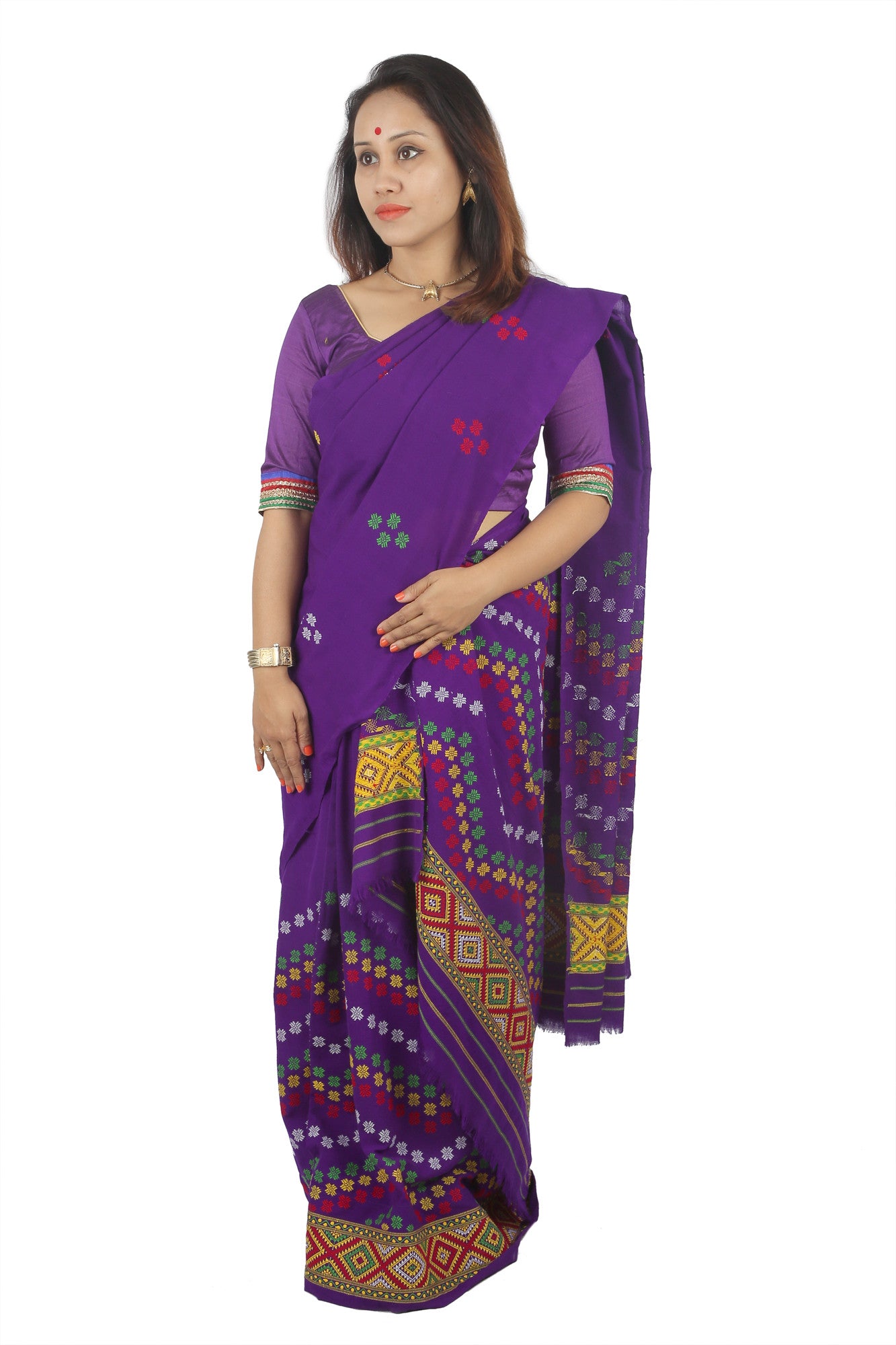 purple mekhela sador