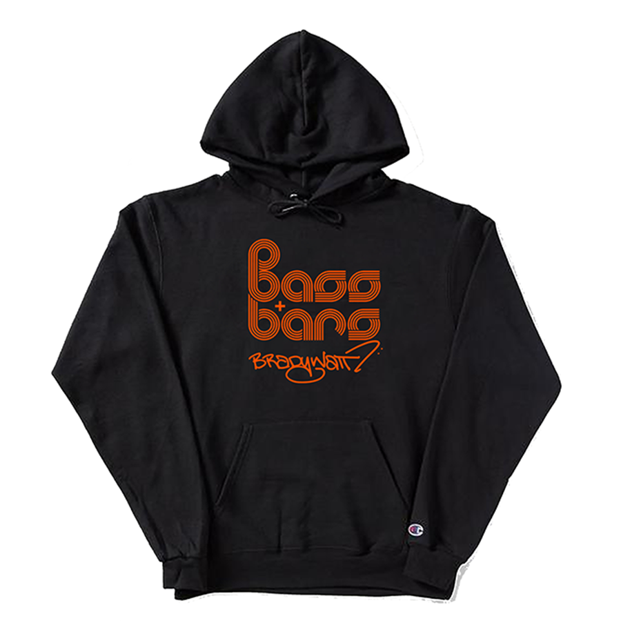 orange and black champion hoodie