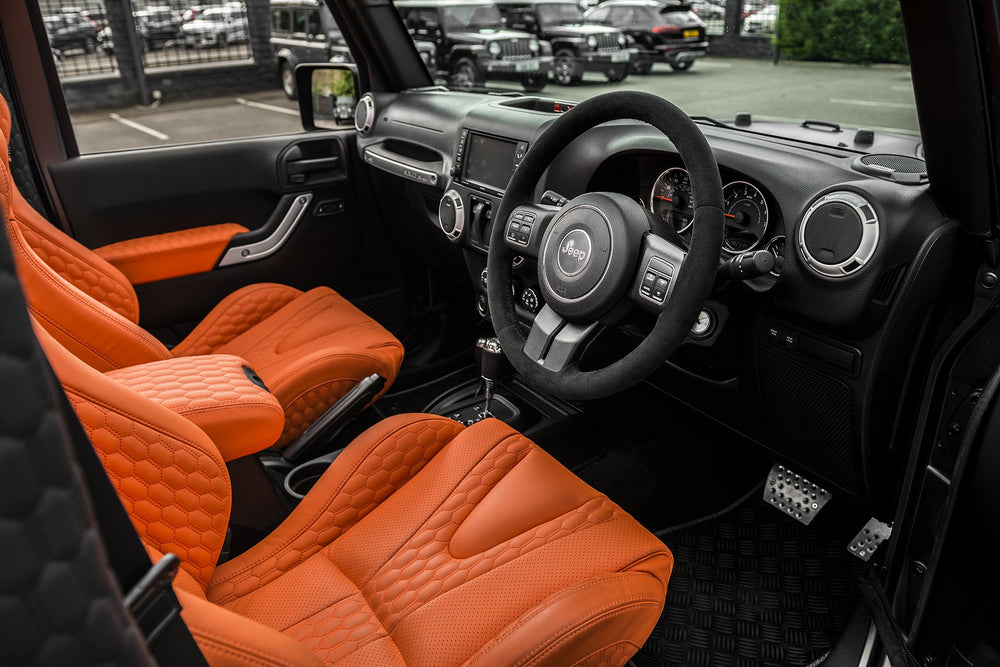 Jeep Wrangler JK 2 Door Orange Leather Interior | Chelsea Truck Co –  Chelsea Truck Company