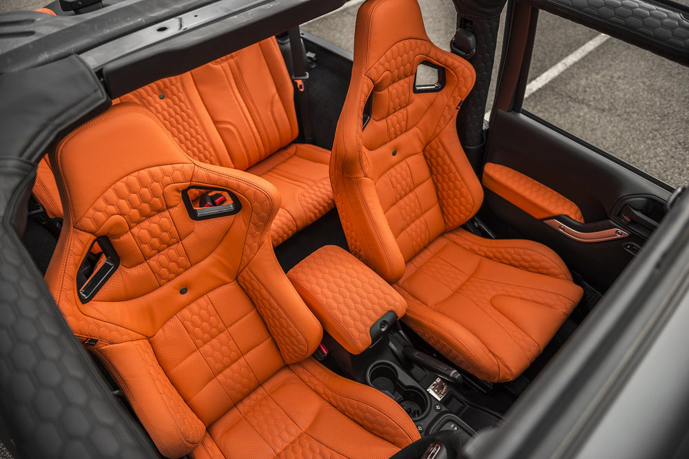 Jeep Wrangler JK 2 Door Orange Leather Interior | Chelsea Truck Co –  Chelsea Truck Company