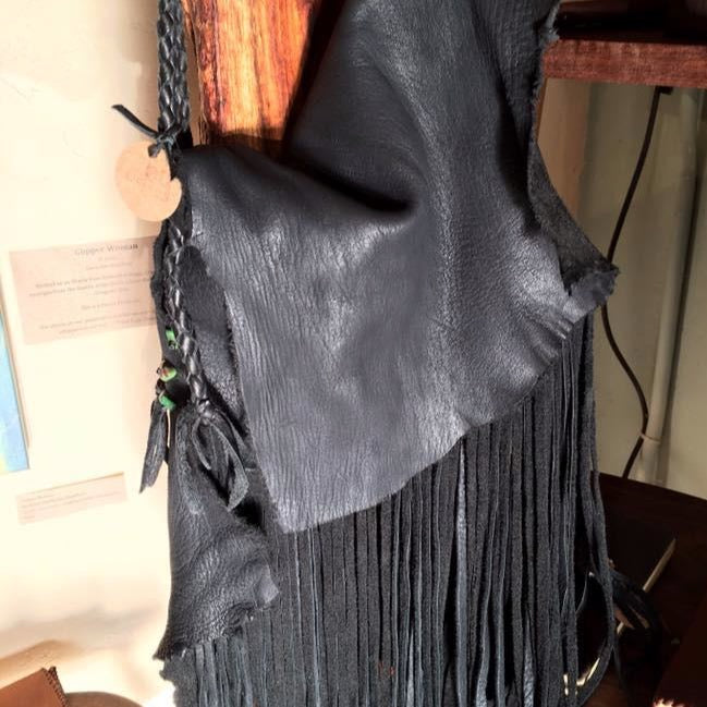 leather fringe bag