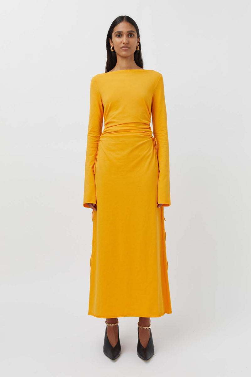 Alexandre Midi Dress in Marigold Yellow- C&M |CAMILLA AND MARC® Official