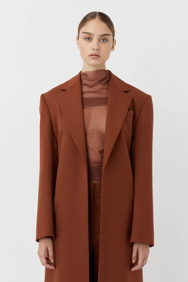 Orion Tailored Coat in Mahogany - C&M |CAMILLA AND MARC® Official