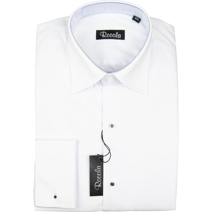 Rocola - Standard Collar Evening Shirt - White - Livingston
