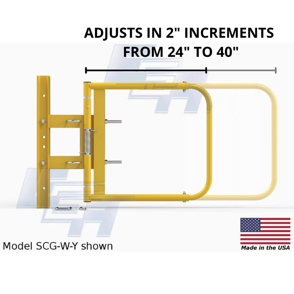 Safety Swing Gate SCG-W-Y Adjustable 24"-40" by 2" Increments by EGA Products