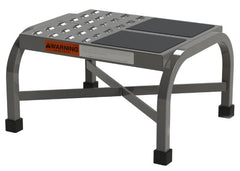 Heavy Duty Industrial Warehouse Step Stool shown with two options of perforated or vinyl rubber by SaveMH